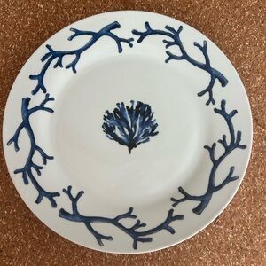 Z Gallerie Blue Coral Porcelain Dinner Plate 10 1/2”. Retired EUC Hard To Find.